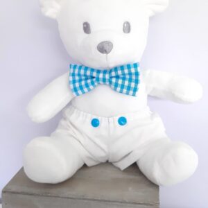 Ourson Fait Main personnalisé bleu vichy