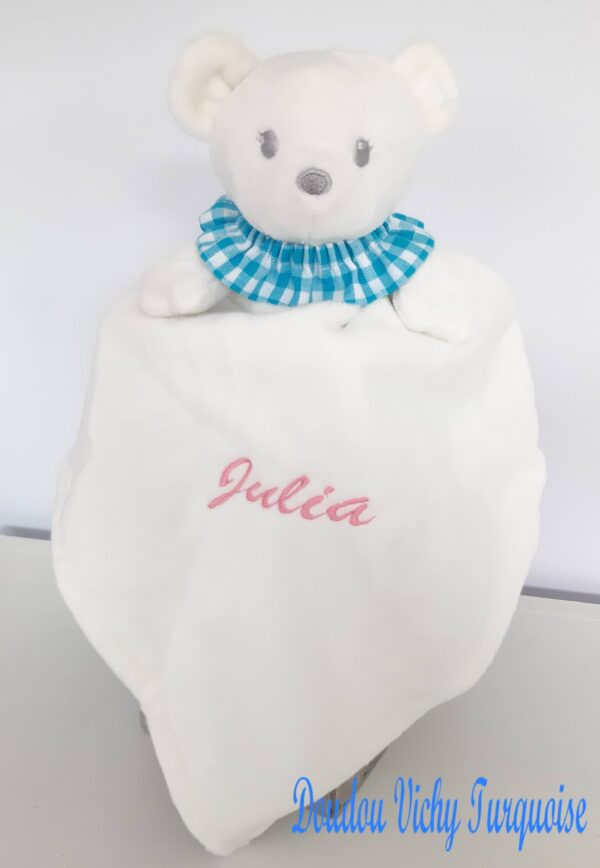 Doudou Duo Liberty vichy Turquoise