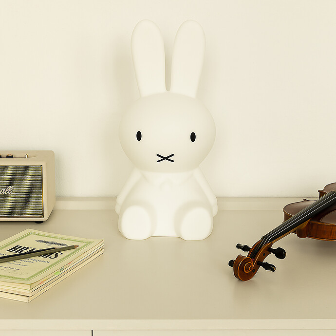 Gros plan matière polyéthylène de la Lampe Miffy Star Light Blanc