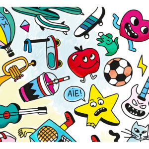 Poster géant à colorier baby pop art