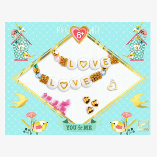Bijoux duo DIY, enfilage lettres - Djeco