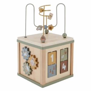 Spirale de perles sur le dessus du cube d’activités Little Farm