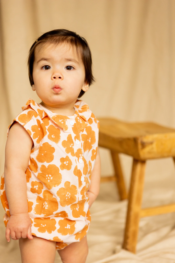 barboteuse jasmine flora bold orange de la marque Apaches Collections