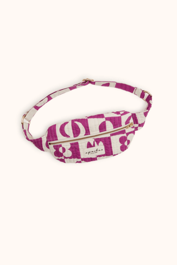 Mini sac banane Kela Damier Fuchsia de la marque Apaches Collections