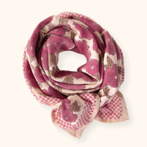 Grand foulard Latika Bloom Macadamia de la marque Apaches Collections