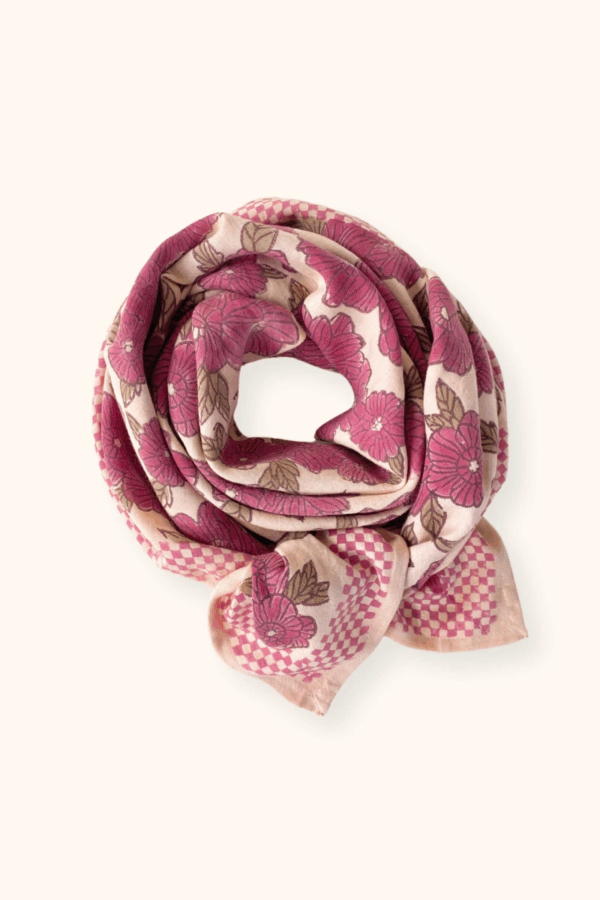 Grand foulard Latika Bloom Macadamia de la marque Apaches Collections