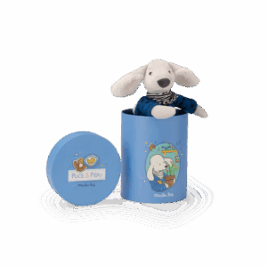 Peluche Pilou dans sa boîte de la marque Moulin Roty