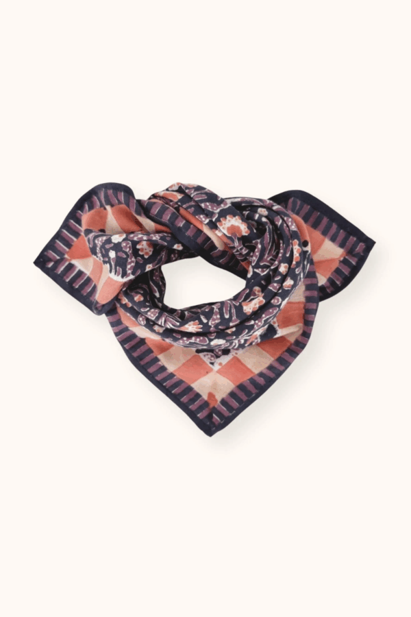 Petit Foulard Manika Cactus Navy de la marque Apaches Collections