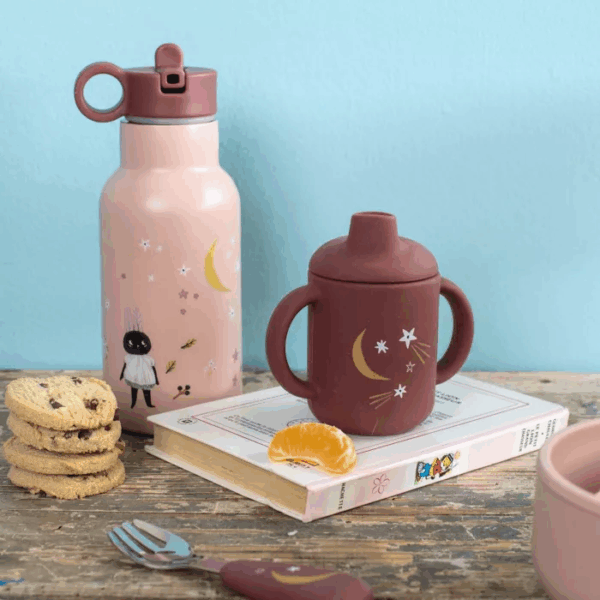 gourde et tasse silicone après la pluie moulin roty