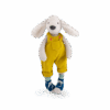Poupée chien Pilou jaune 37 cm Moulin Roty, compagnon tout doux pour bébé dès la naissance, collection Puce & Pilou.
