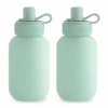 Mushie Silicone Puree Pouch bleu 2-pièces, poches alimentaires réutilisables