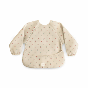 Bavoir manches longues Cerises Mushie — bavoir imperméable à manches longues