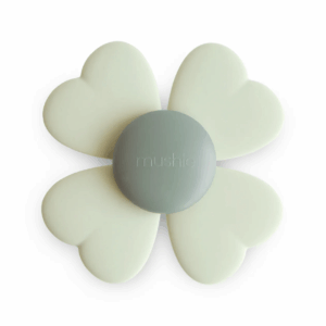 Mushie Jouet tournant trèfle – jouet sensoriel à succion en silicone