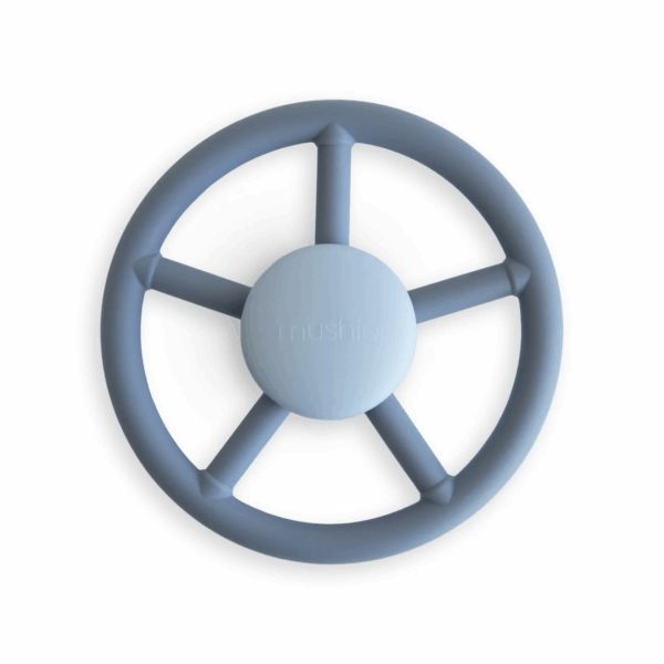 Mushie Jouet tournant roue – jouet sensoriel à succion en silicone