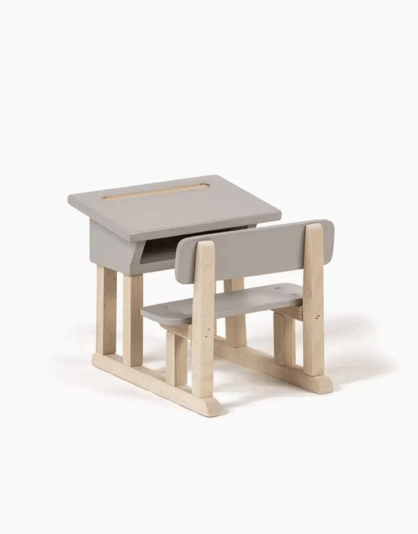 Minikane - Pupitre écolier simple Minikane en bois gris poudré – Image 2