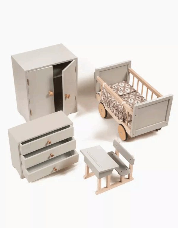 Minikane - Pupitre écolier simple Minikane en bois gris poudré – Image 4