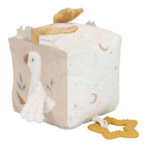 cube éveil bébé beige Newborn Naturals Little Dutch avec motifs neutres