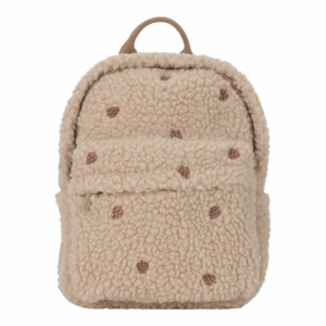 Sac à dos Little Dutch Teddy Taupe pour enfant en tissu teddy doux