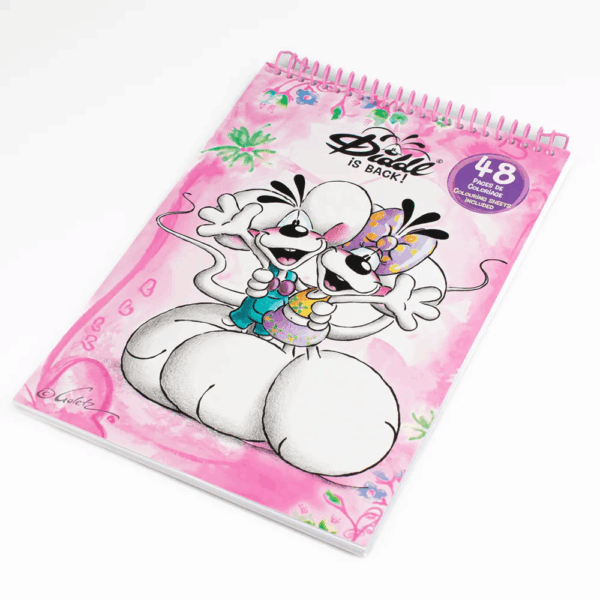 Cahier de coloriage A4 Diddlina rose, couverture illustrée Diddlina
