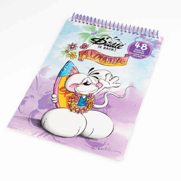Cahier de coloriage A4 Diddlina violet, couverture illustrée Diddlina