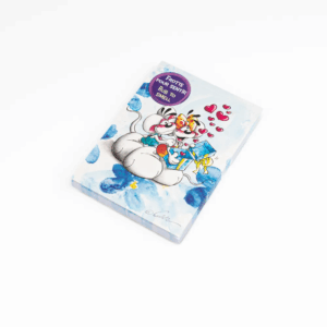 Bloc parfumé A6 Diddl avec illustration frontale Bleu cœur