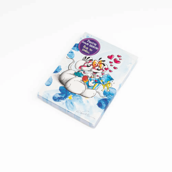 Bloc parfumé A6 Diddl avec illustration frontale Bleu cœur