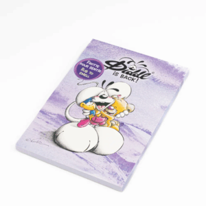 Bloc parfumé A5 Diddl avec illustration frontale violet