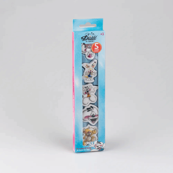 Set gommes 3D Diddl alignées, Lot de 5 gommes Diddl