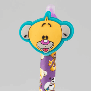 Stylo effaçable 2D pimboli avec embout tête décorée pimboli