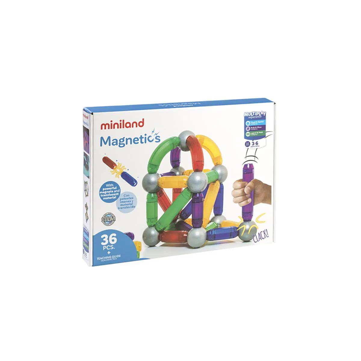 Jeu Magnetics 36 Pièces Miniland – ensemble complet des 36 pièces