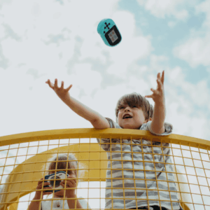 Boîtier silicone antichoc de la KIDYCAM Cyan de Kidywolf