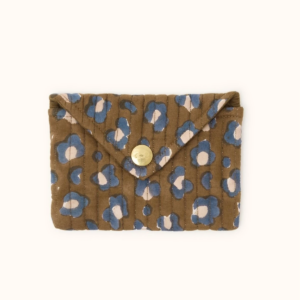 Enveloppe Rava coton Léopard Tapenade Apaches Collections pochette compacte