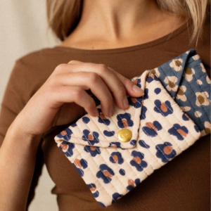 Motif léopard Météorite de la pochette Rava en coton