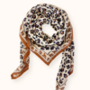 Grand foulard coton Léopard Rust grand format 100x100 cm