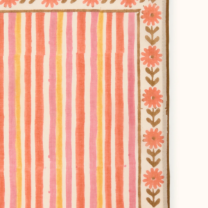 Détail de l’imprimé Solo El Sol sur le foulard Futa Orange