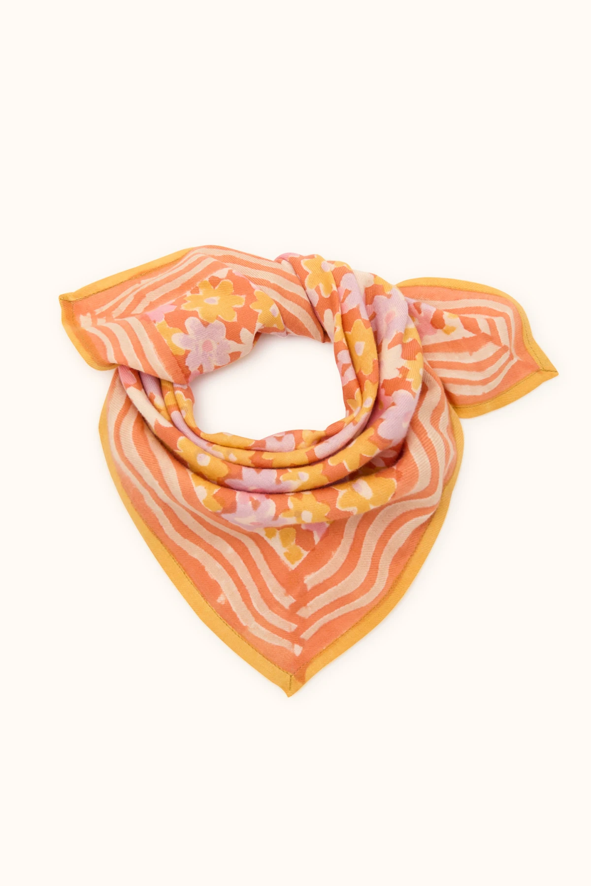 Foulard Apaches Collections Pâquerette Orange petit coton